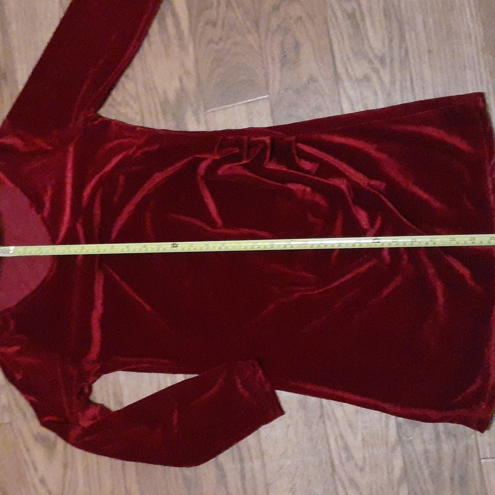 4/$20 Crushed red velvet dress - Picture 7 of 8